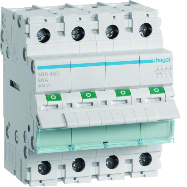Interrupteur sectionneur 80A 4P 4 modules SBN480