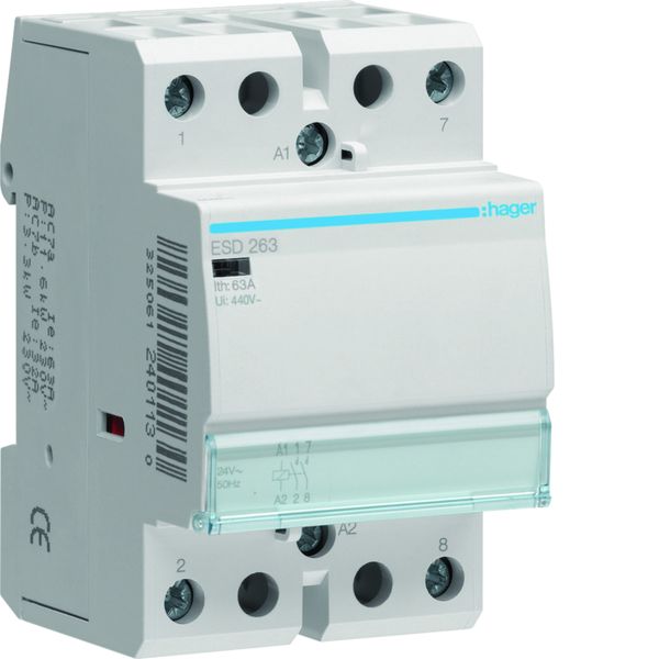 Contacteur 63A, 2F, 24V ESD263