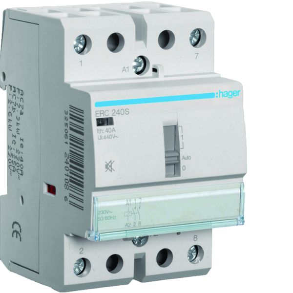 Contacteur silencieux à commande manuelle 40A, 2F, 230V ERC240S