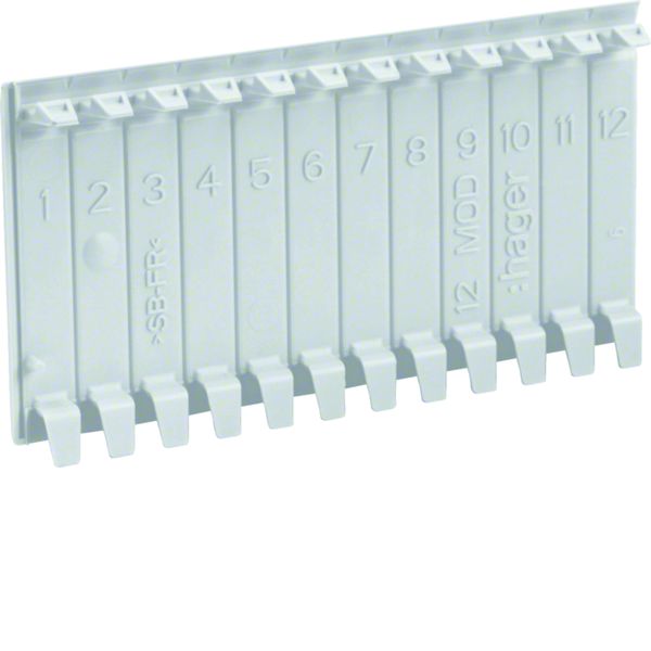 Obturateur en bande pour coffrets vector IP55 6 modules RAL 7035 gris clair VZ413