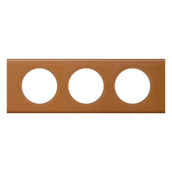 Plaque Matiere 3P Cuir Caramel legrand 069423