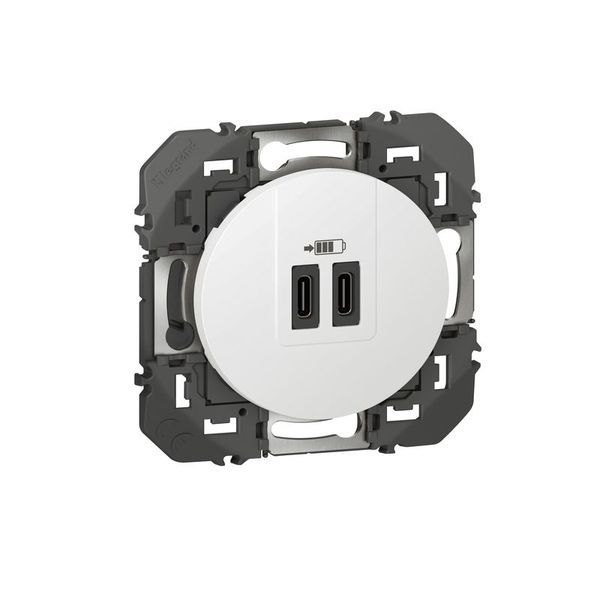 Double Chargeur Usb Type-C Dooxie 3A 15W Finition Blanc legrand 600345