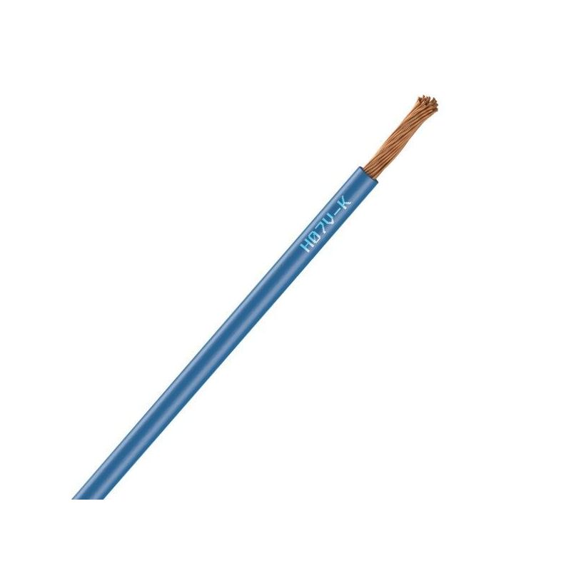 Fil électrique H07VK 10 mm2 souple bleu - couronne de 100m
