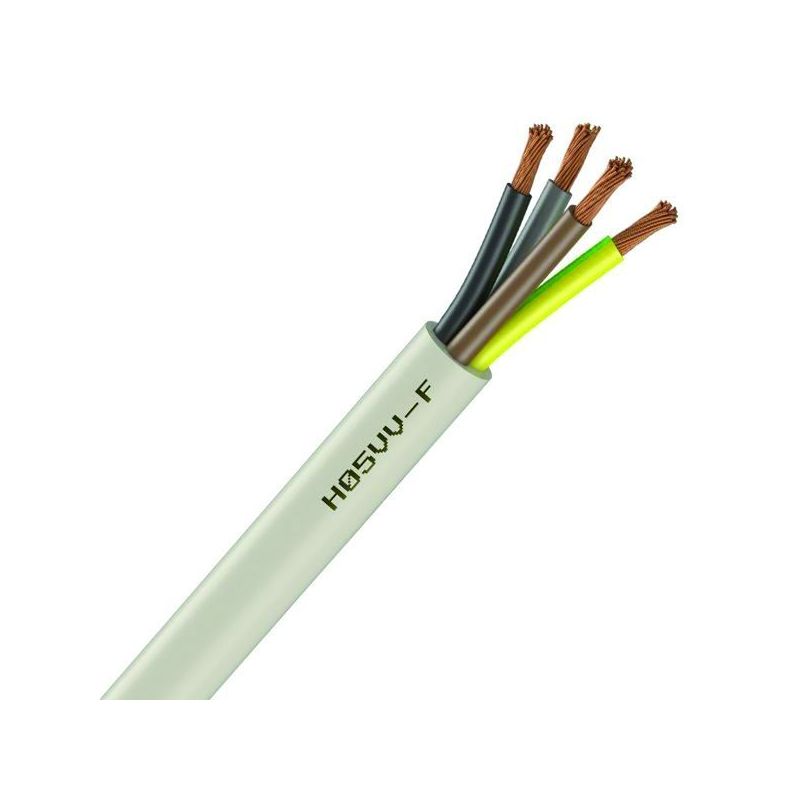 Câble Électrique Souple H05 VV-F Blanc 4G0.75 mm² - Couronne De 50M