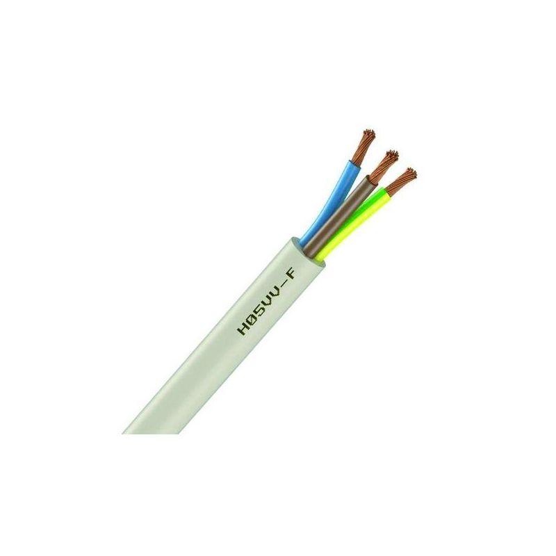 Câble Électrique Souple H05 VV-F Blanc 3G1 mm² - Couronne De 50M