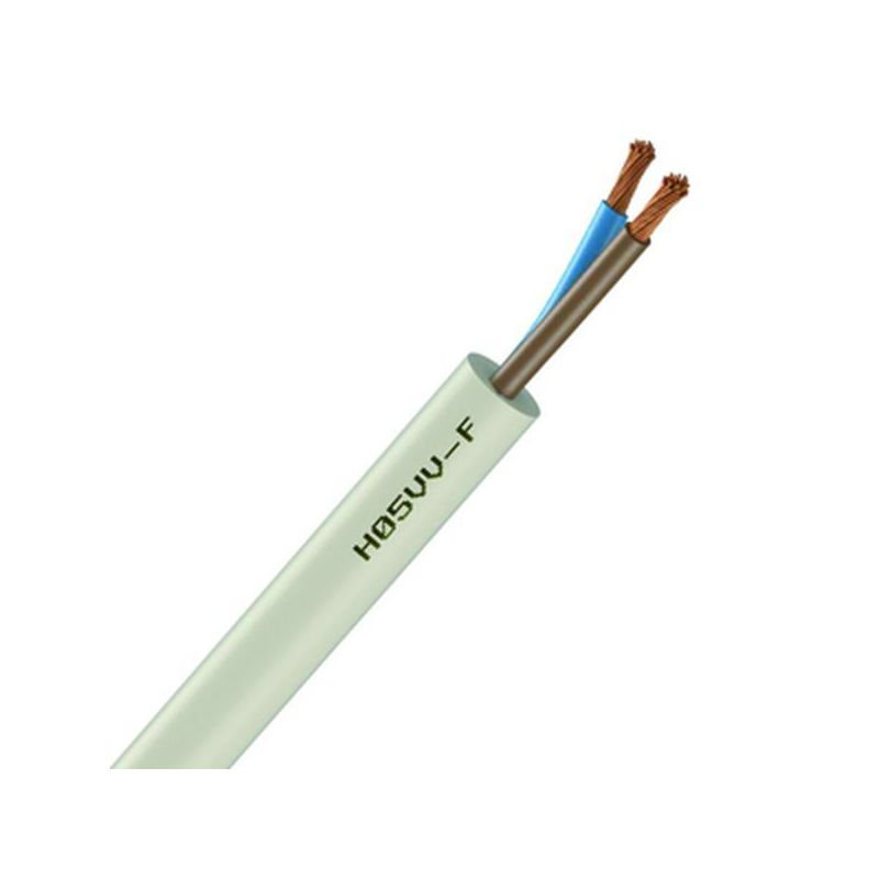 Câble électrique souple H05VV-F blanc 2x1.5 mm² - couronne de 50m