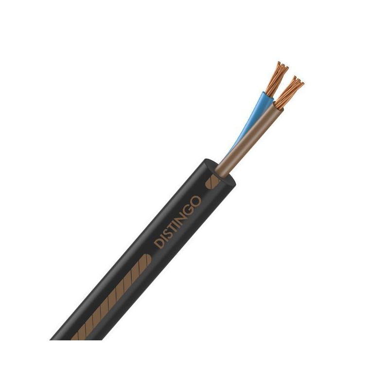 Câble électrique U-1000 R2V 2x10 mm2 cuivre rigide noir - couronne de 50m
