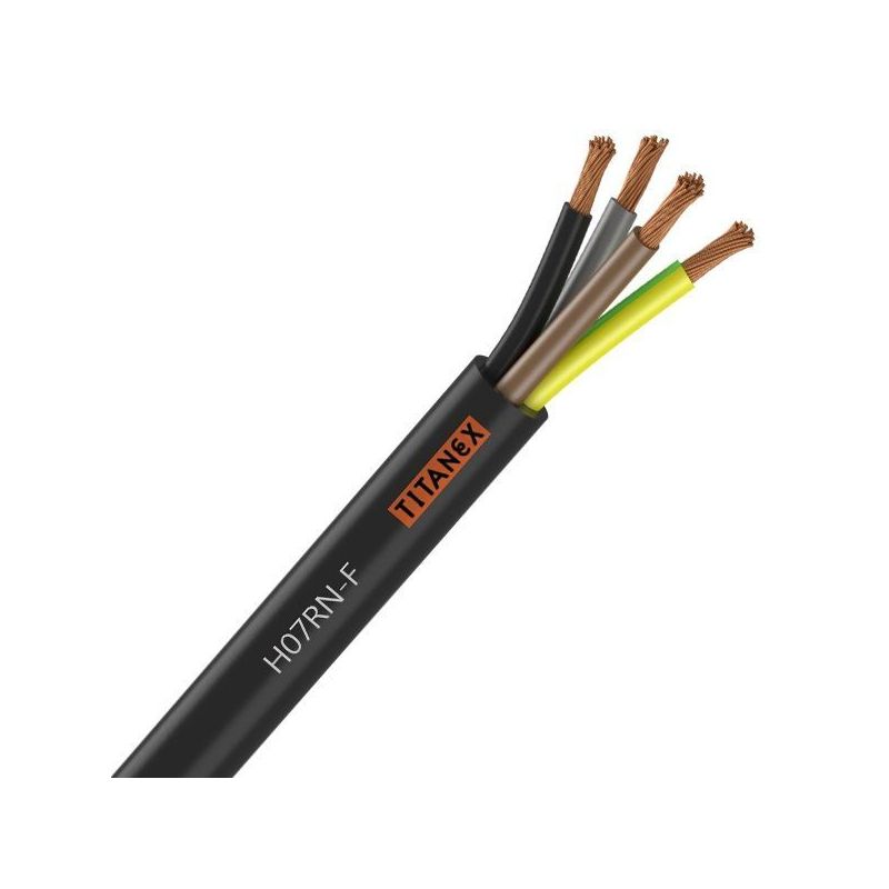 Câble électrique H07RN-F 4G6 mm² souple noir cuivre - couronne de 50m