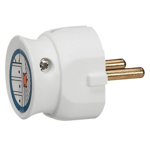 [LEG050183] Fiche Plastique 2P 16A Extra-Plate À Sortie Latérale Blanc legrand 050183