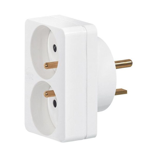 [LEG090038] Adaptateur Pour Branchement De 2 Fiches 2P+T 16A Sur Une Pri legrand 090038