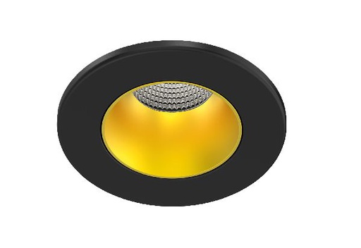 [ARI11032] Ef8 - enc. ip65 ik07 led 7w 3000/4000k (cct) 560lm 50000h dimmable, noir / doré - 11031