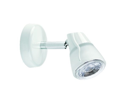 [ARI1381] Diam 01 - spot sur patère gu10, blanc, a/lpe led 6w 3000k 500lm incl - 1381