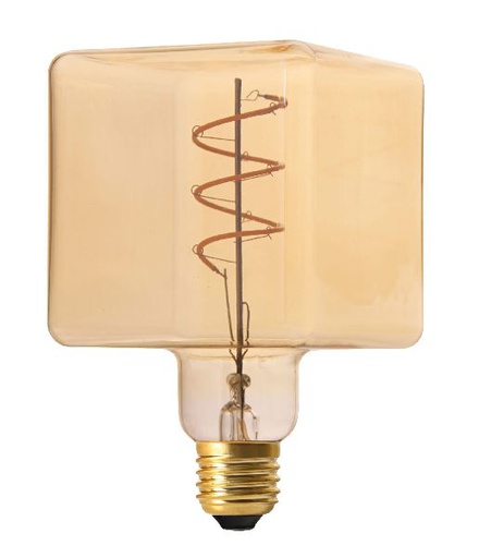 [ARI20111] Lampe déco cube e27 led 3,5w 2200k 190lm, cl.énerg.g, 25000h, dimmable, ambrée - 20110