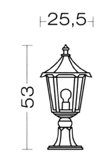 [ARI3043] Monaco - borne ext. ip43 ik02, vert, e27 100w max., lampe non incl., h - 3043