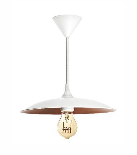 [ARI4204] Roma - suspension e27 60w max, ø280mm, acier blanc/int.cuivré, lampe n - 4204