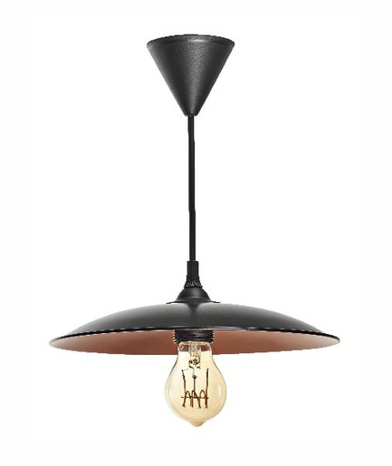 [ARI4205] Roma - suspension e27 60w max, ø280mm, acier noir/int.cuivré, lampe no - 4205
