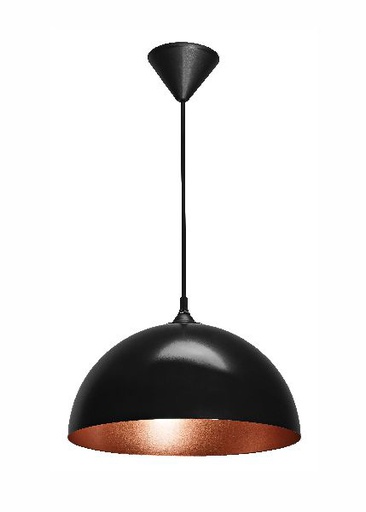 [ARI4210] Como - suspension e27 60w max, ø335mm, acier noir/int.cuivré, lampe no - 4210