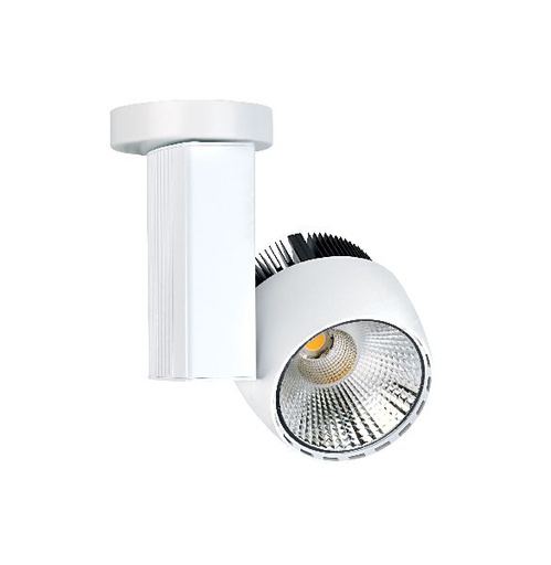 [ARI50189] Ikar 01 - proj. s/patère, blanc, angle 60°, led intég. 40w 3000k 4000l - 50189
