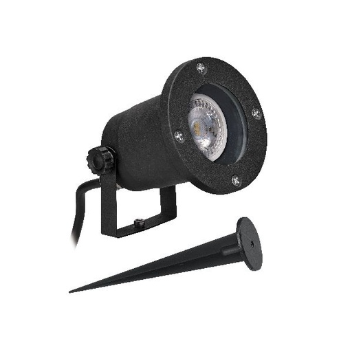 [ARI50206] Aster - proj. ext. ip65 ik07 gu10, basc., noir, a/lpe led 6w 4000k 500 - 50206