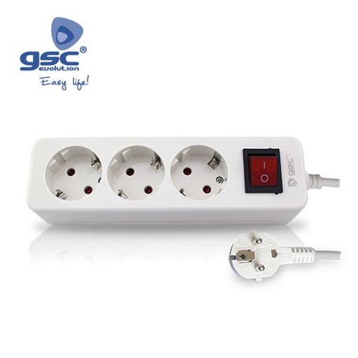 [GC000800874] Multiprises Espagnole 3T. / Int. (3x1.5mm) 3M - Bl | 000800874