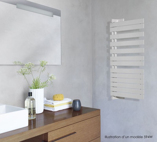 [ACOVA-FLT118-055] Acova - Fassane Spa Twist EC gauche, Blanc RAL 9016, 594W, H1280 mm - FLT118-055