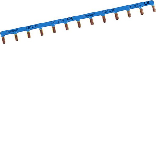 [HAG-KB163N] Barre de pontage 1P 63A languette 10mm² bleu 13Mmodules KB163N