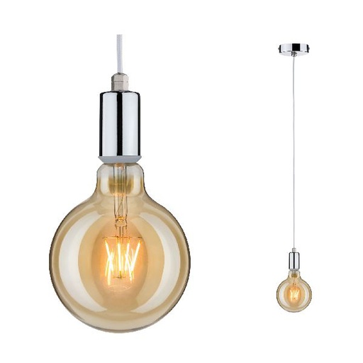 [PAU79753] Suspensions Larus IP44 max1x60W E27 chrome 230V métal