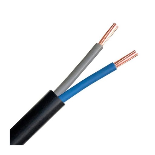 [CAB-1524/2] Câble électrique U-1000 R2V 2x6 mm2 cuivre rigide noir - couronne de 100m
