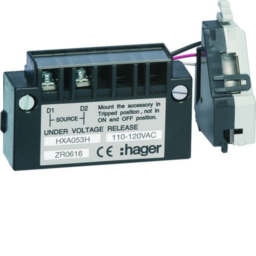 [HAG-HXA053H] Bobine à manque de tension retardée h3 h3+ 110 - 120VAC pour x160-P160-P250-P630 HXA053H