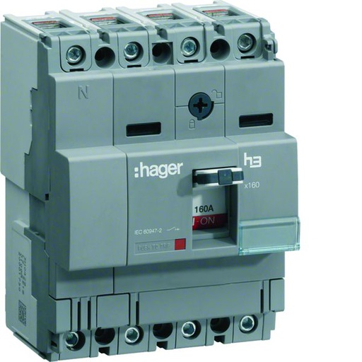 [HAG-HCA126H] Interrupteur à déclenchement libre boitier moulé h3 x160 4P In125A à cage HCA126H