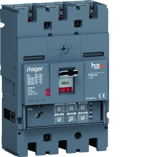 [HAG-HMT250JR] Disjoncteur Boitier Moulé h3+ P250 LSI 3P In250A Icu50kA à plage HMT250JR