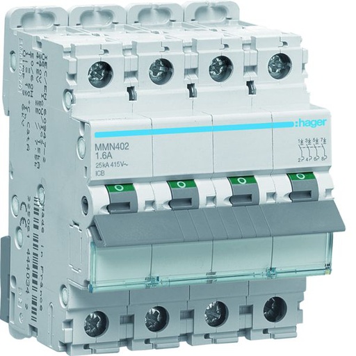 [HAG-MMN402] Disjoncteur magnétique 4P 25kA 1.60A 400V access. indicateur IEC 947-2 MMN402