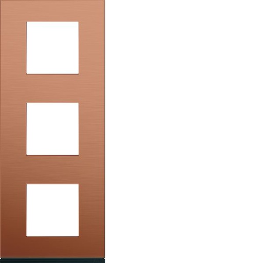 [HAG-WXP4643] Plaque de finition Gallery 3 postes verticale Copper alu entraxe 71 mm WXP4643