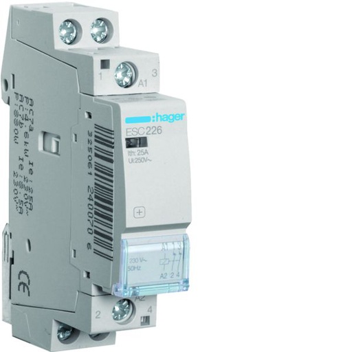 [HAG-ESC226] Contacteur 25A, 2O, 230V 1 module ESC226