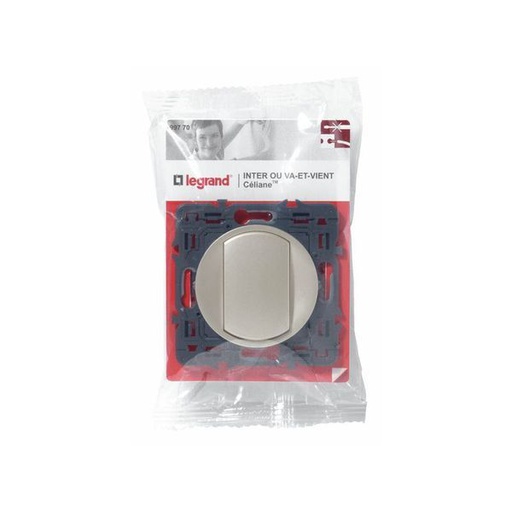 [LEG099770] Interrupteur Ou Va-Et-Vient Doigt Large Céliane Soft 10A T legrand 099770