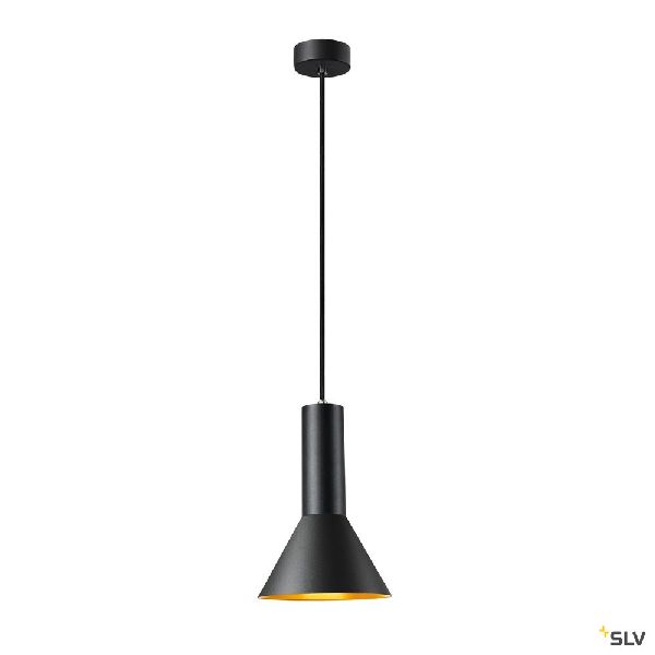 PHELIA 20, suspension intérieure, Ø 17,5 cm, noir/doré, E27, 23W max 1002948