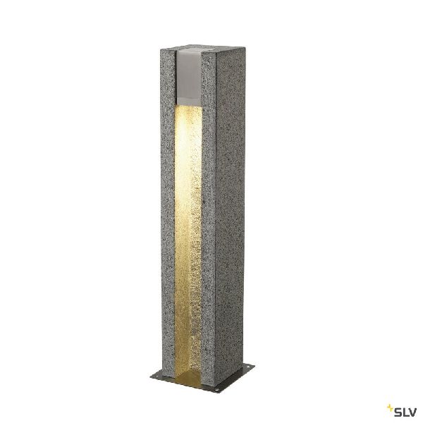 ARROCK SLOT, borne, carrée, granit, poivre &amp; sel, GU10, max.4W LED