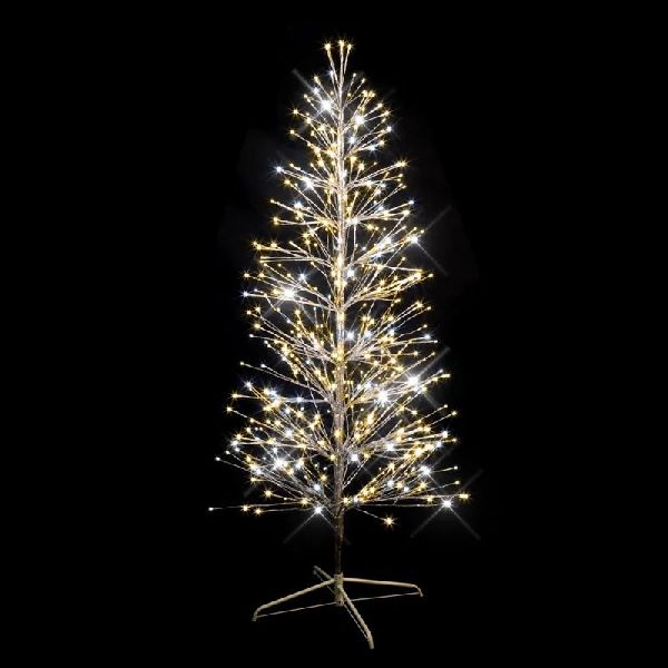 SPRAY- Sapin spray argent ,10m Blanc pétillant - Festilight 40478-AP0