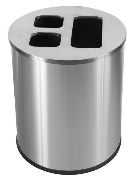 COLLECTEUR 40L inox brossé 3 bacs - JVD 8991005