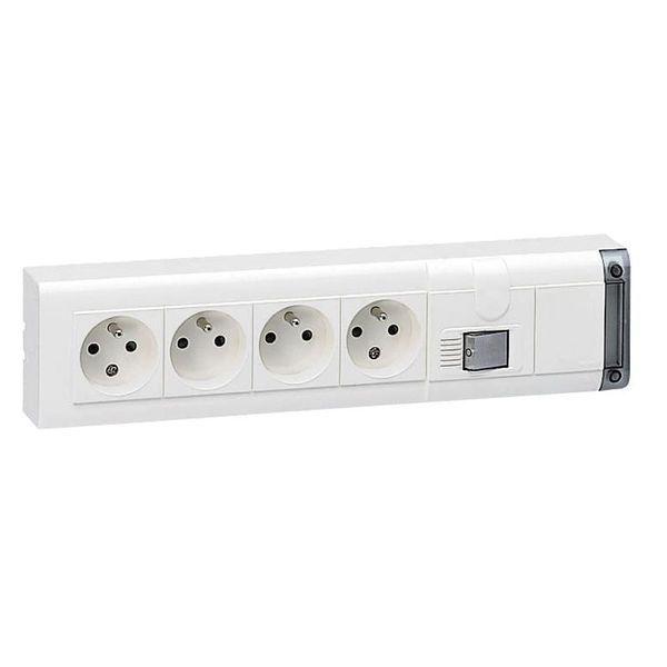 Bloc Multiprise Fixable Avec Inter 2P À Voyant Et 4 Prises 2 legrand 050613