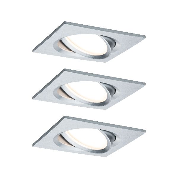 Kit enc Nova Plus Coin gra carré orient LED 3x6W 470lm 2700K alu/alu