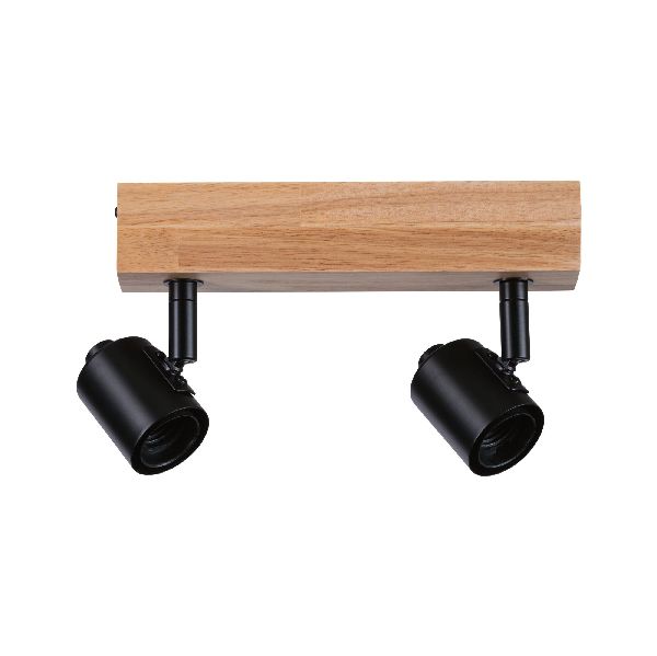 Spots Arvid max. 2x20W E27 230V Noir/bois