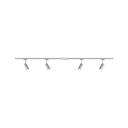 Kit URail Tubo 4x5W Chrome mat/Chrome 230 V, métal/plastique