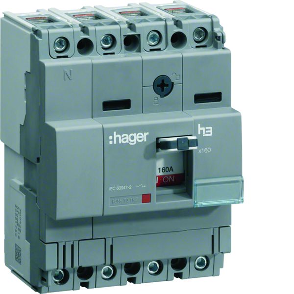 Interrupteur à déclenchement libre boitier moulé h3 x160 4P In125A à cage HCA126H