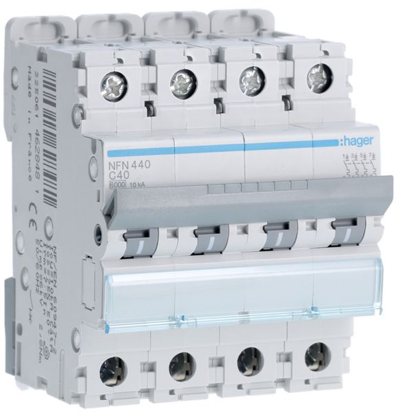 Disjoncteur 40A 4P 6-10kA Courbe C 4modules NFN440