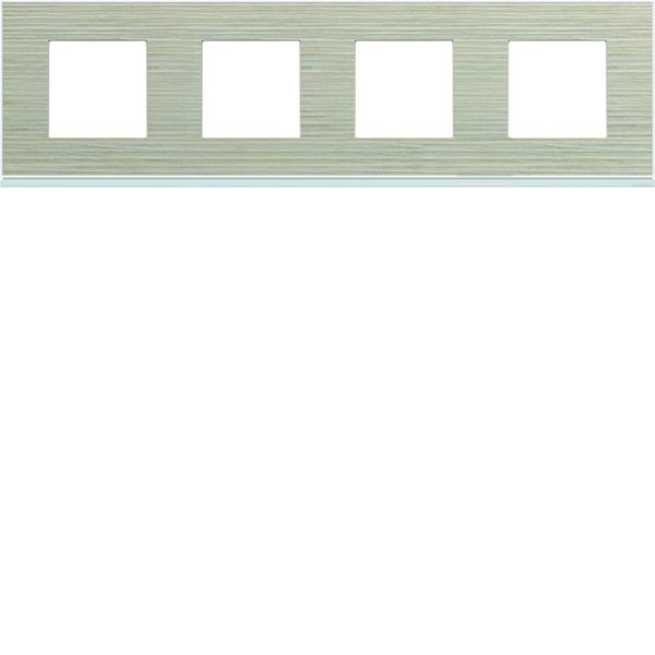 Plaque de finition Gallery 4 postes horizontale Latté entraxe 71 mm WXP2514