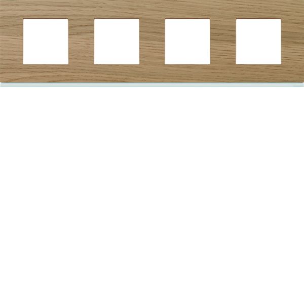 Plaque de finition Gallery 4 postes horizontale ?Oak wood entraxe 71 mm WXP4714