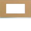 Plaque de finition Gallery 4 modules Cord leather entraxe 57 mm WXP5134