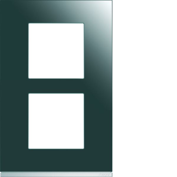 Plaque de finition Gallery 2 postes Mirror glass verticale entraxe 57 mm WXP5022