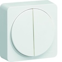 Interrupteur va et vient ou bouton poussoir double InterBP duo Ateha Blanc WJC040B